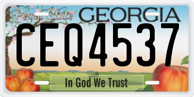 GA license plate CEQ4537