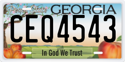 GA license plate CEQ4543