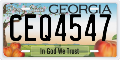 GA license plate CEQ4547