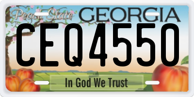 GA license plate CEQ4550