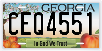 GA license plate CEQ4551