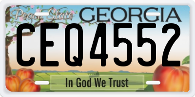 GA license plate CEQ4552