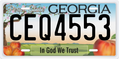 GA license plate CEQ4553