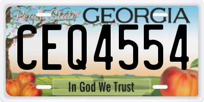 GA license plate CEQ4554