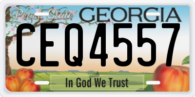 GA license plate CEQ4557