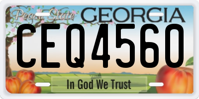 GA license plate CEQ4560