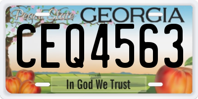 GA license plate CEQ4563