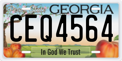 GA license plate CEQ4564