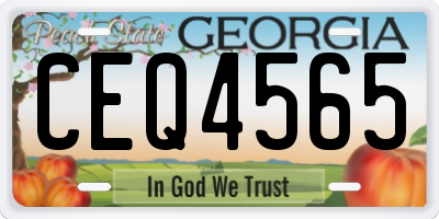 GA license plate CEQ4565