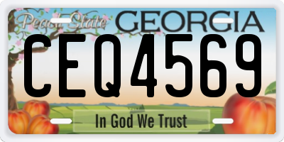 GA license plate CEQ4569