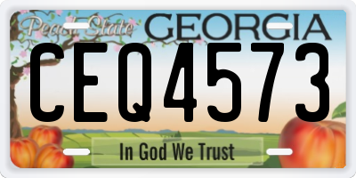 GA license plate CEQ4573