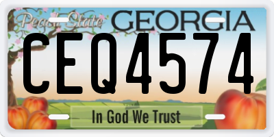 GA license plate CEQ4574