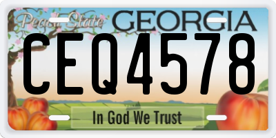 GA license plate CEQ4578
