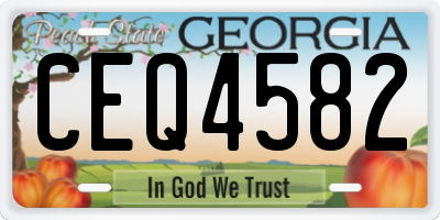 GA license plate CEQ4582