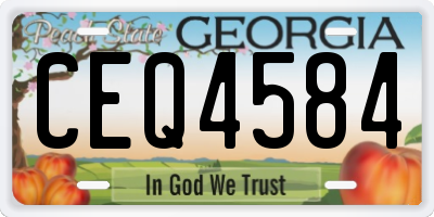 GA license plate CEQ4584