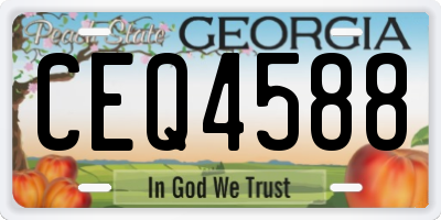 GA license plate CEQ4588