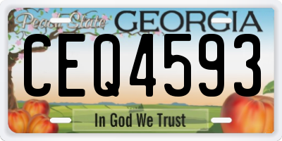 GA license plate CEQ4593