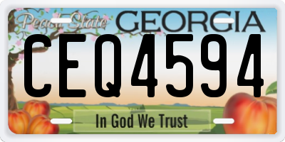 GA license plate CEQ4594