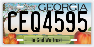 GA license plate CEQ4595