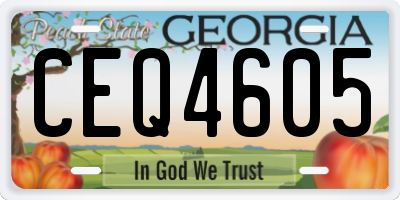 GA license plate CEQ4605