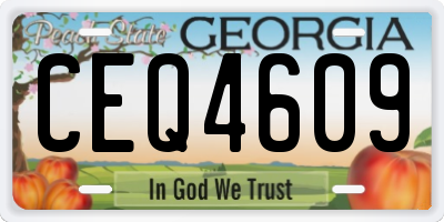 GA license plate CEQ4609
