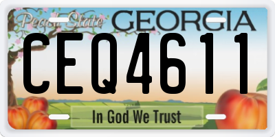 GA license plate CEQ4611