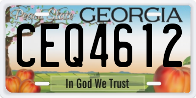 GA license plate CEQ4612