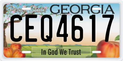 GA license plate CEQ4617