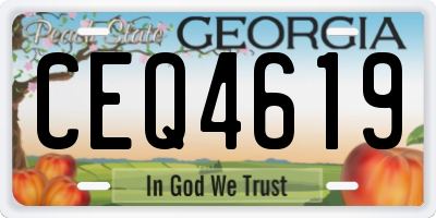GA license plate CEQ4619