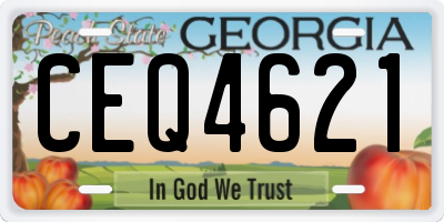 GA license plate CEQ4621