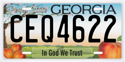 GA license plate CEQ4622