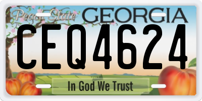 GA license plate CEQ4624