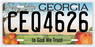 GA license plate CEQ4626