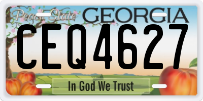 GA license plate CEQ4627