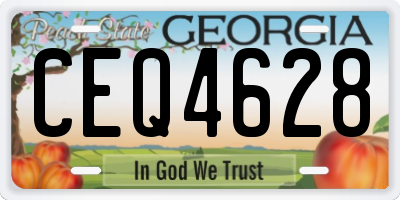 GA license plate CEQ4628