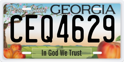 GA license plate CEQ4629