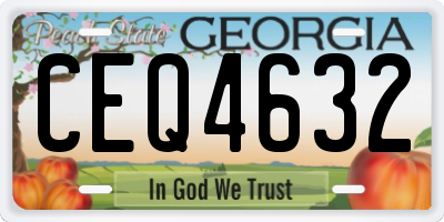 GA license plate CEQ4632