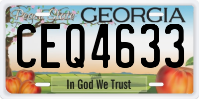 GA license plate CEQ4633