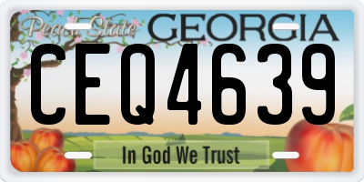 GA license plate CEQ4639