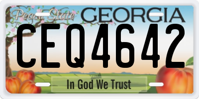 GA license plate CEQ4642
