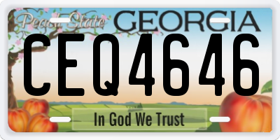 GA license plate CEQ4646