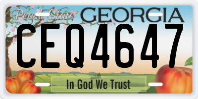 GA license plate CEQ4647