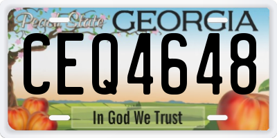 GA license plate CEQ4648