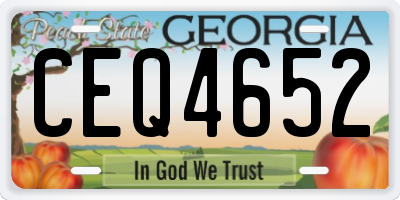 GA license plate CEQ4652