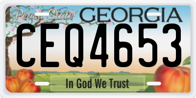 GA license plate CEQ4653
