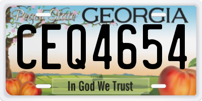 GA license plate CEQ4654