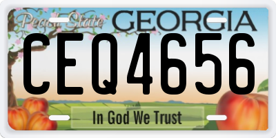 GA license plate CEQ4656