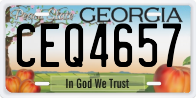 GA license plate CEQ4657