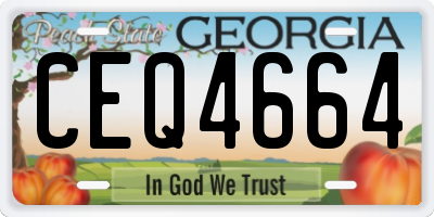 GA license plate CEQ4664