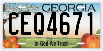 GA license plate CEQ4671